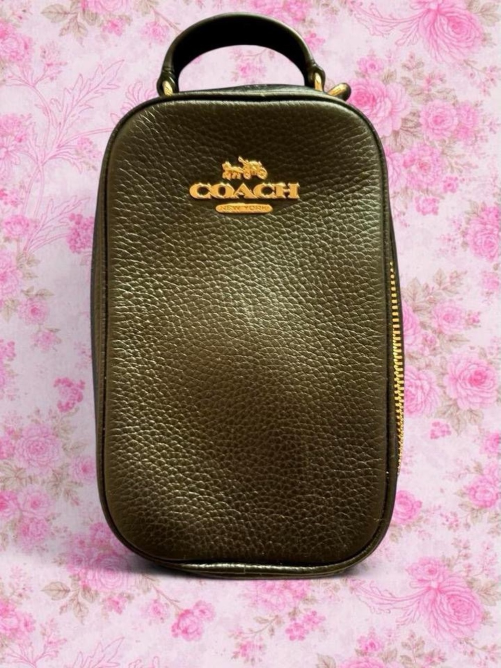 Black coach satchel crossbody bag